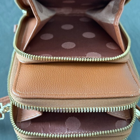 Malibu Skye Brianna Triple Zipper Crossbody Handbag Brown - Picture 10 of 13